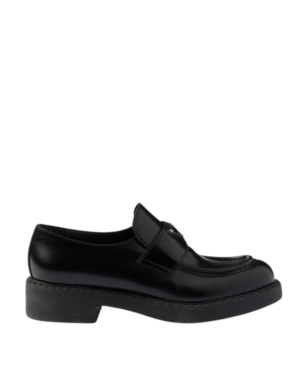 PRADA Черные кожаные лоферы, фото 1
