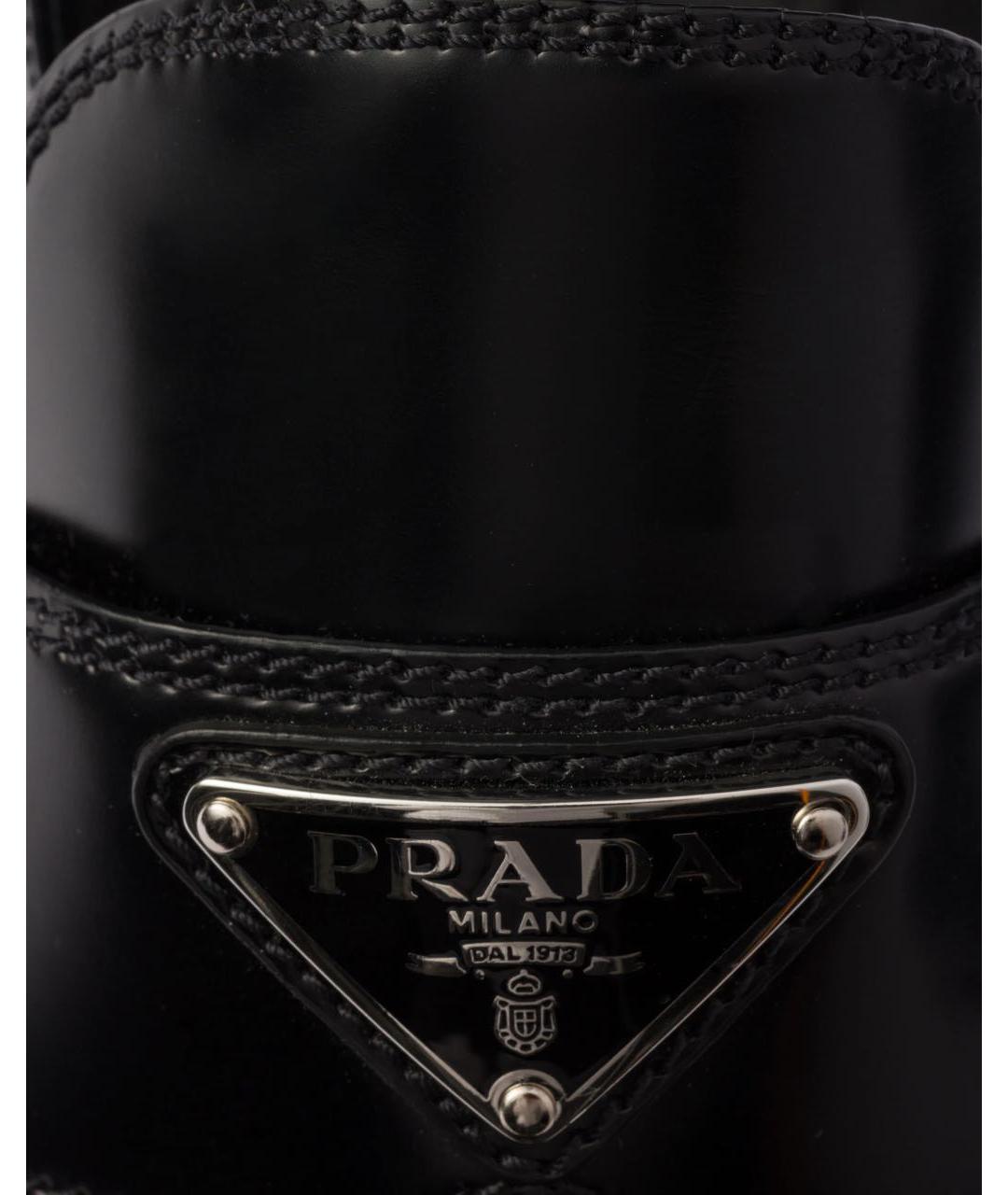 PRADA Черные кожаные лоферы, фото 4