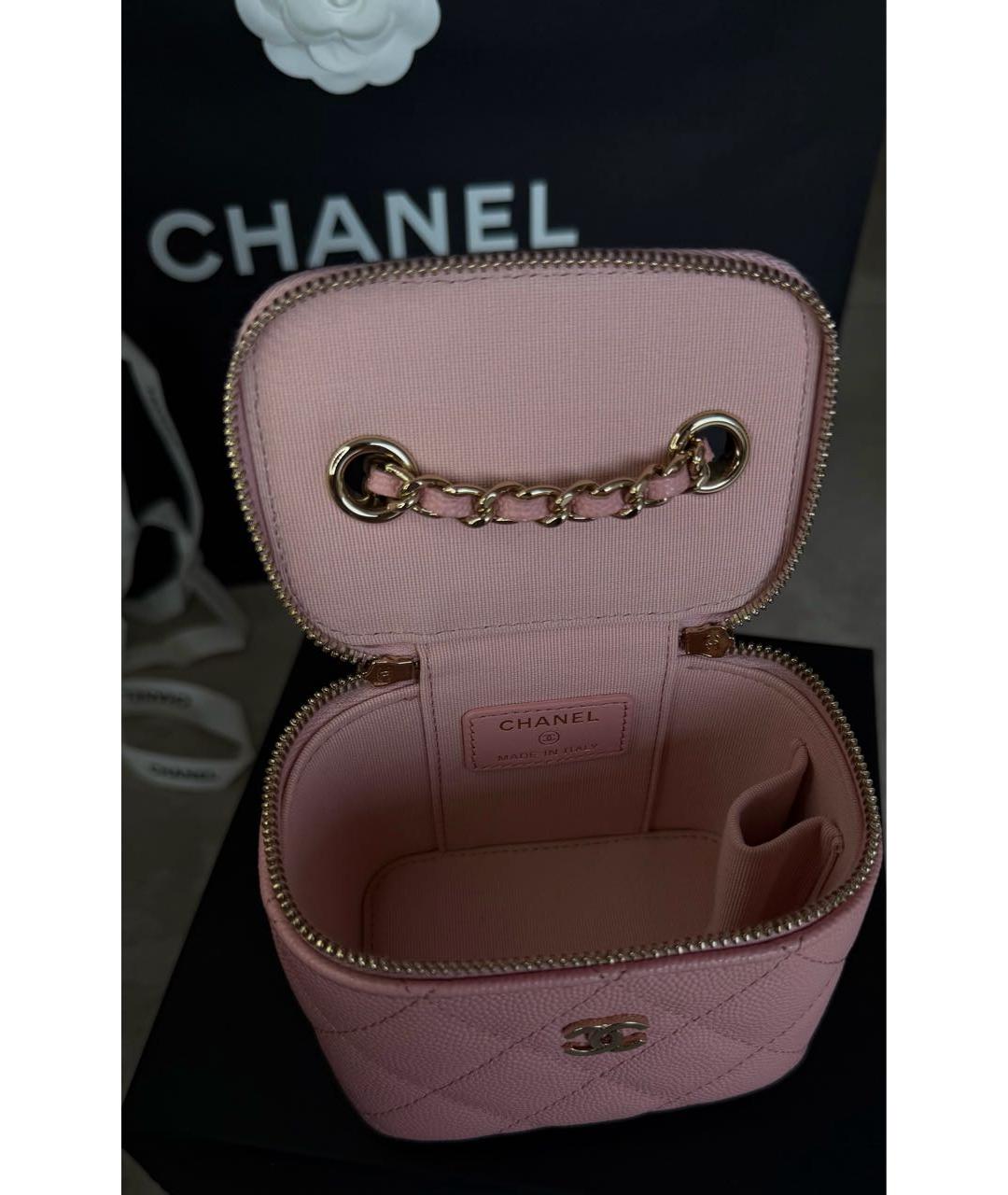 CHANEL Розовая кожаная сумка через плечо, фото 4