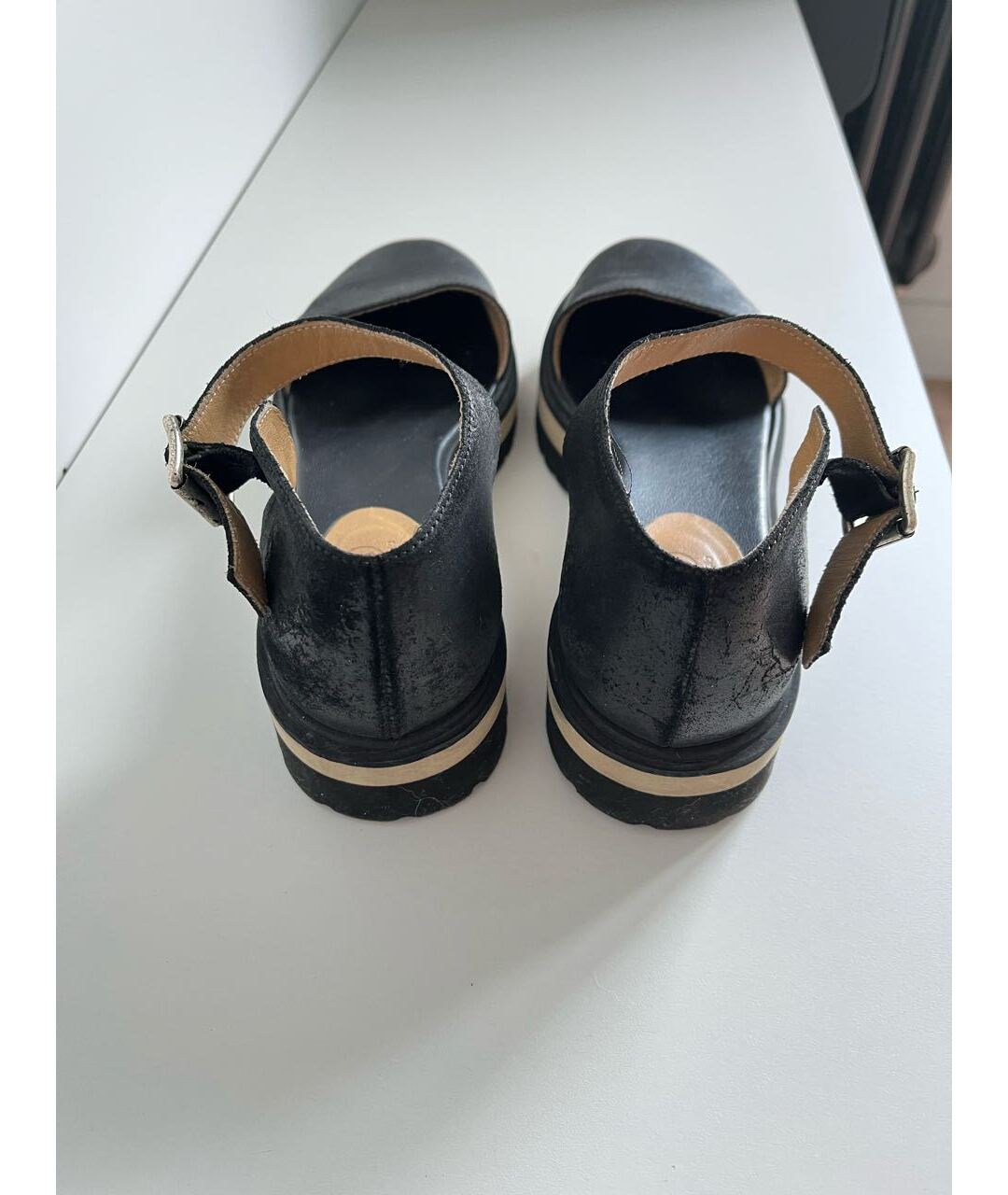 MM6 MAISON MARGIELA Черные кожаные сандалии, фото 4