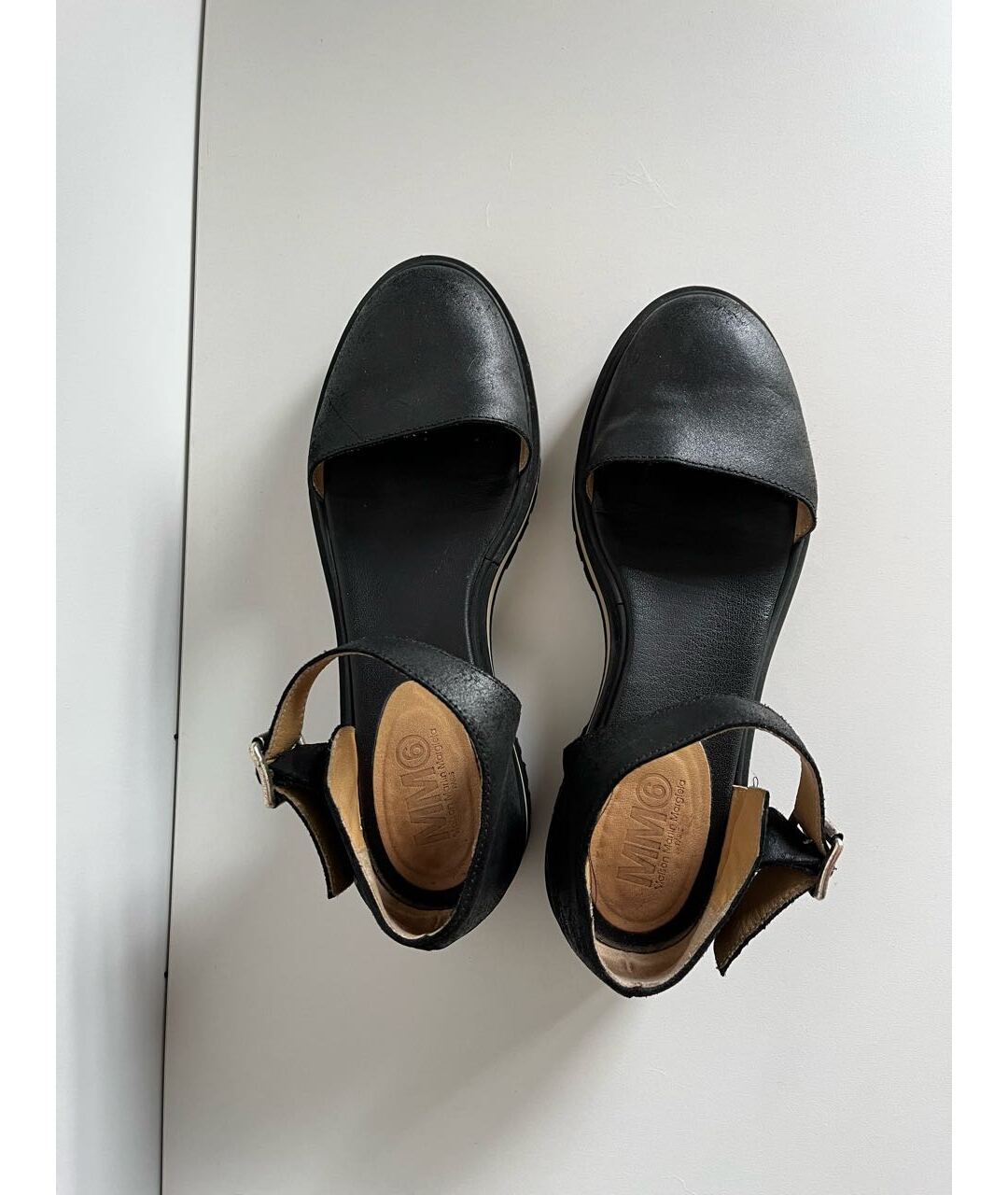 MM6 MAISON MARGIELA Черные кожаные сандалии, фото 3