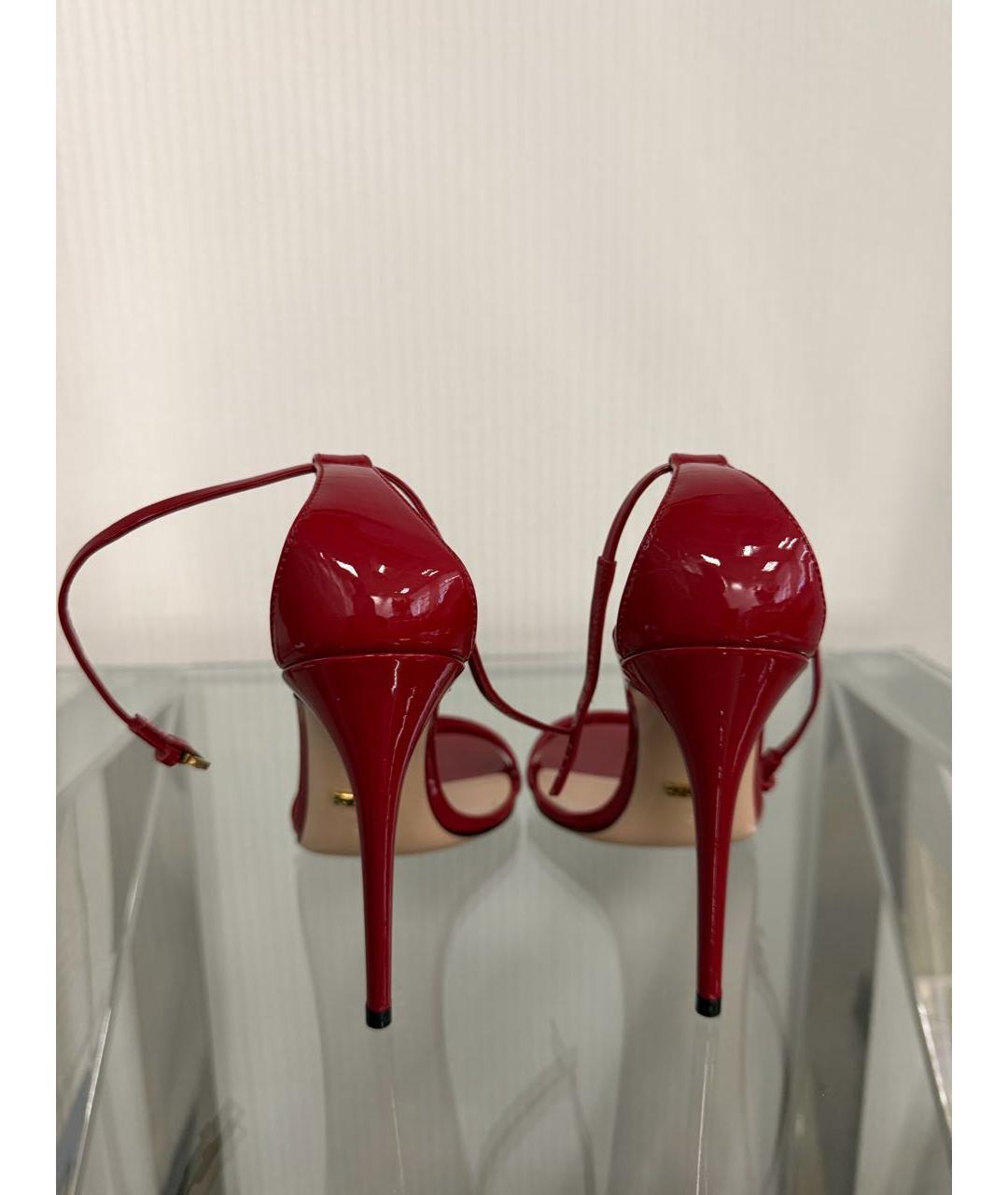 GUCCI Красные босоножки из лакированной кожи, фото 5
