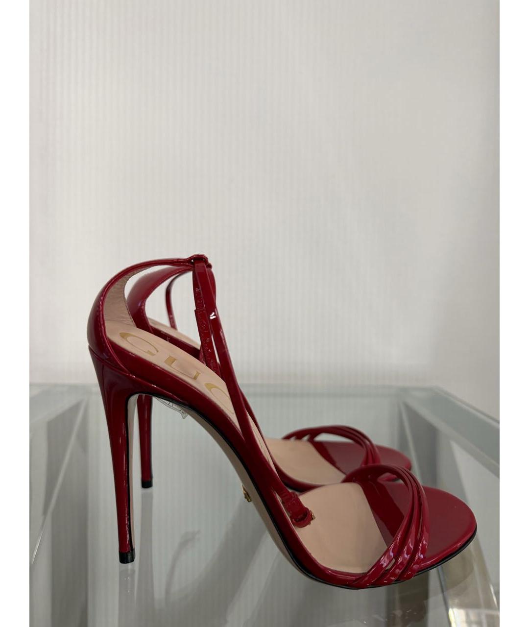 GUCCI Красные босоножки из лакированной кожи, фото 2