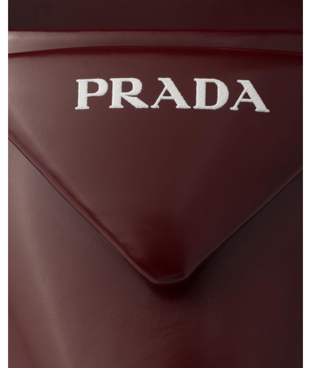 PRADA Бордовые кожаные туфли, фото 5