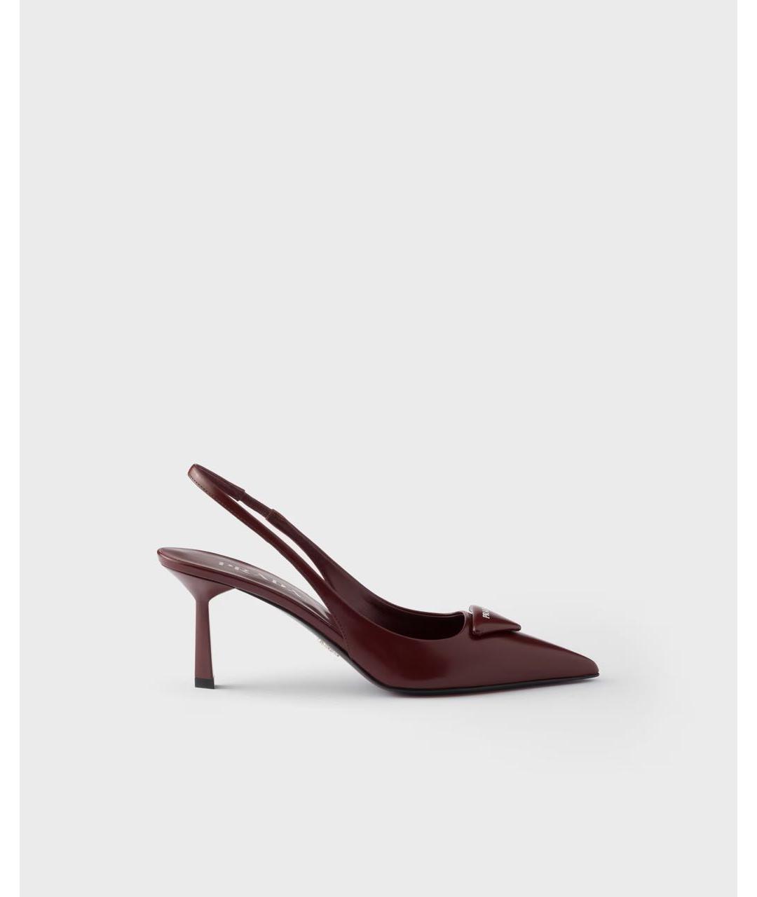 PRADA Бордовые кожаные туфли, фото 6