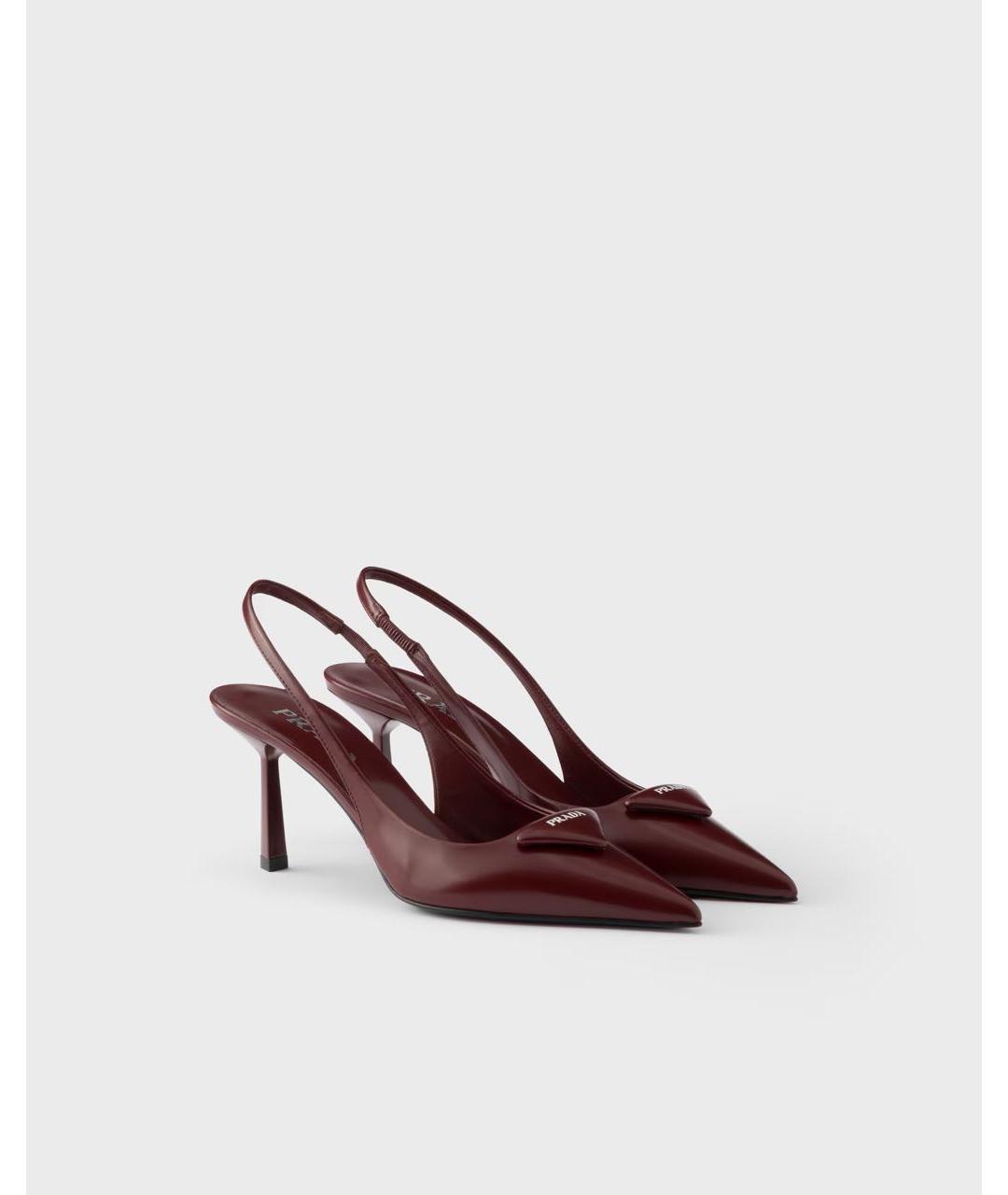 PRADA Бордовые кожаные туфли, фото 2
