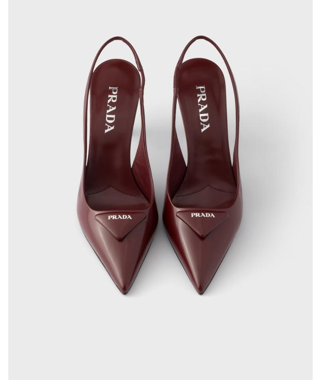 PRADA Бордовые кожаные туфли, фото 3