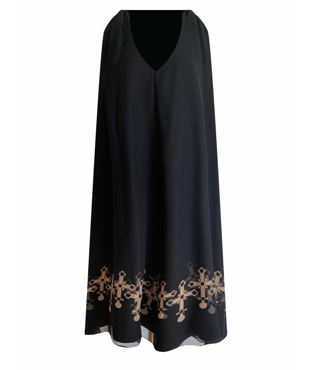THOMAS WYLDE Черное шелковое коктейльное платье, фото 1