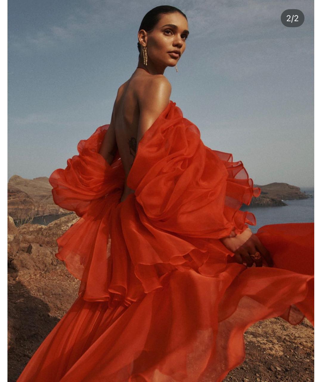 ZIMMERMANN Красное шелковое коктейльное платье, фото 3