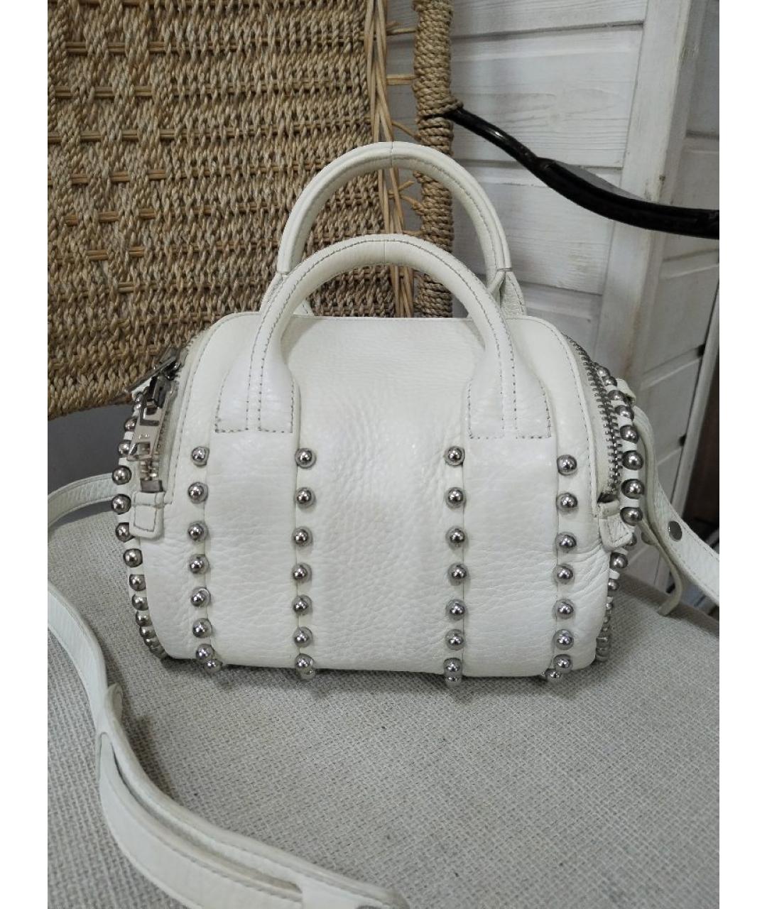 ALEXANDER WANG Белая кожаная сумка с короткими ручками, фото 3
