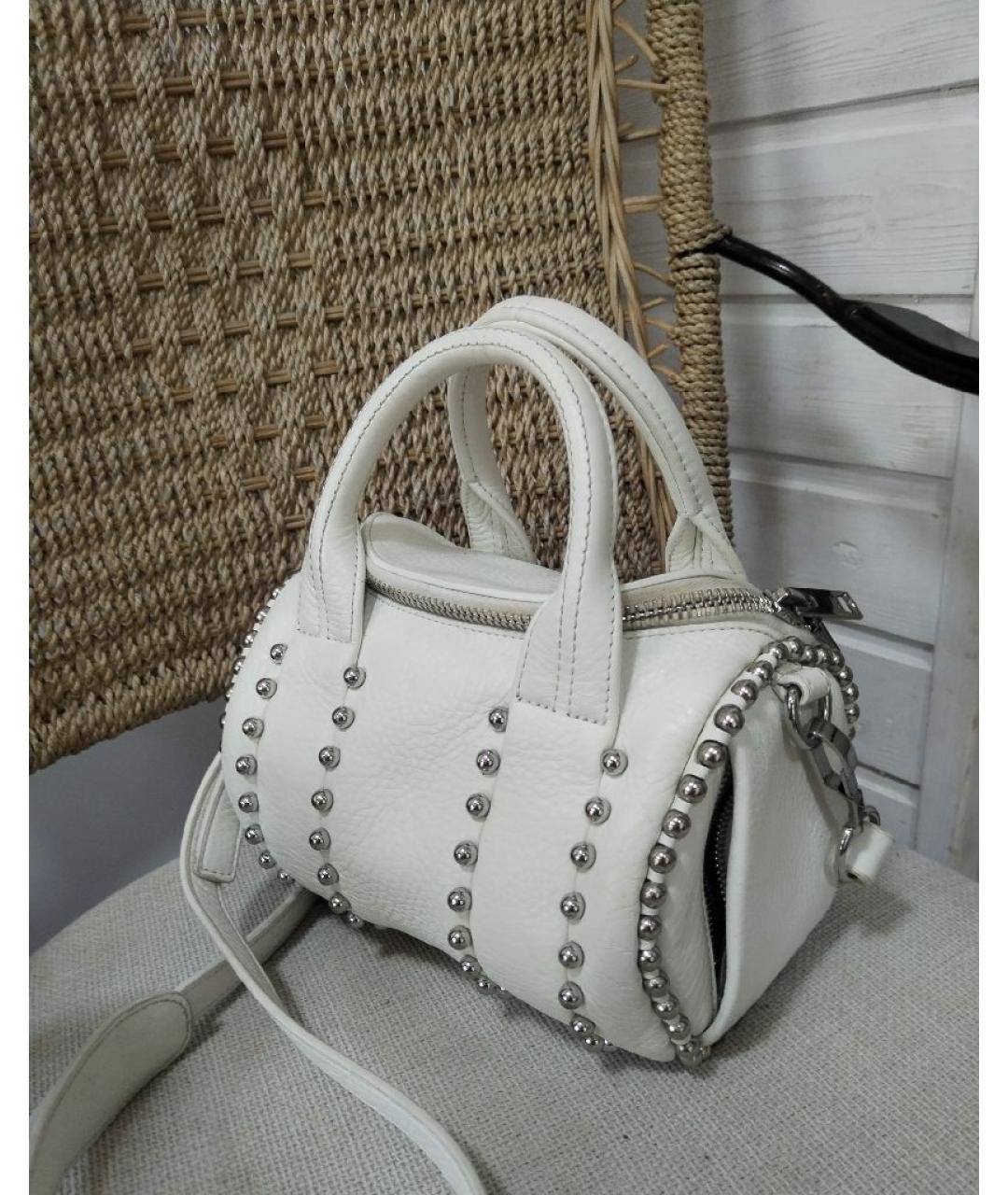 ALEXANDER WANG Белая кожаная сумка с короткими ручками, фото 2