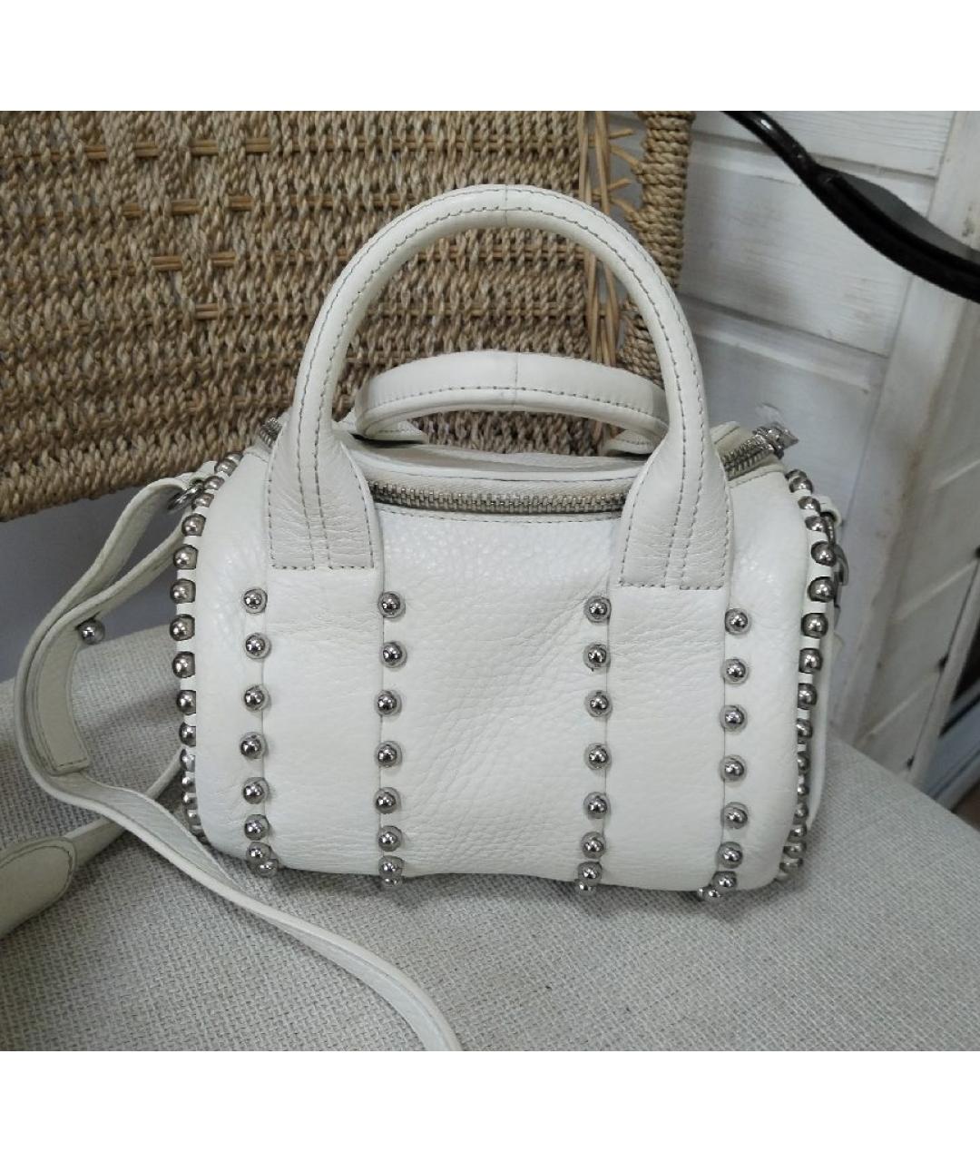 ALEXANDER WANG Белая кожаная сумка с короткими ручками, фото 8