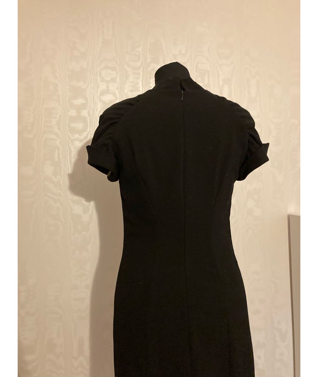 ANDREW MARC NEW YORK Черное хлопко-эластановое платье, фото 2