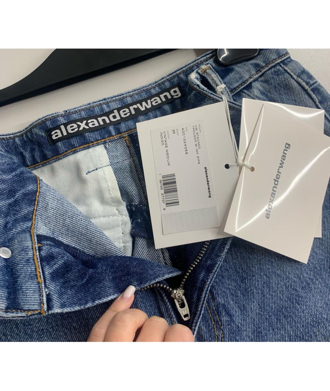 ALEXANDER WANG Синие хлопковые прямые джинсы, фото 3