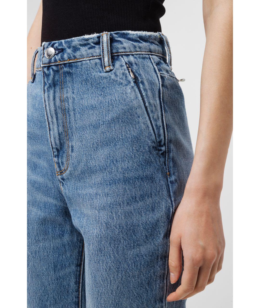 ALEXANDER WANG Синие хлопковые прямые джинсы, фото 4
