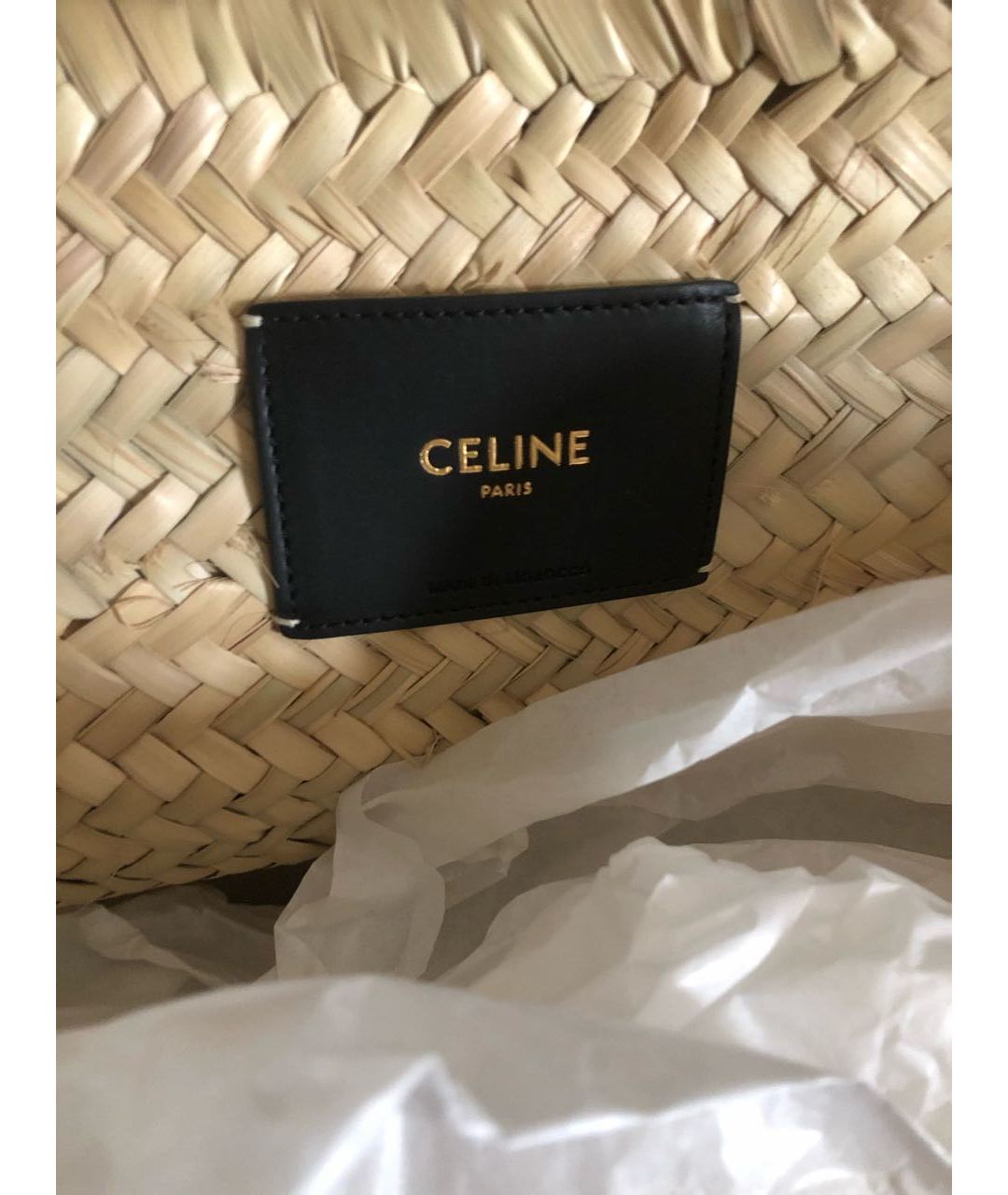 CELINE PRE-OWNED Бежевая пелетеная пляжная сумка, фото 6