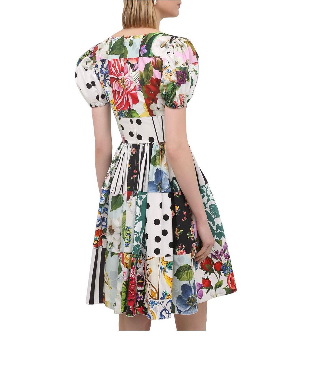 DOLCE&GABBANA Мульти хлопковое коктейльное платье, фото 2