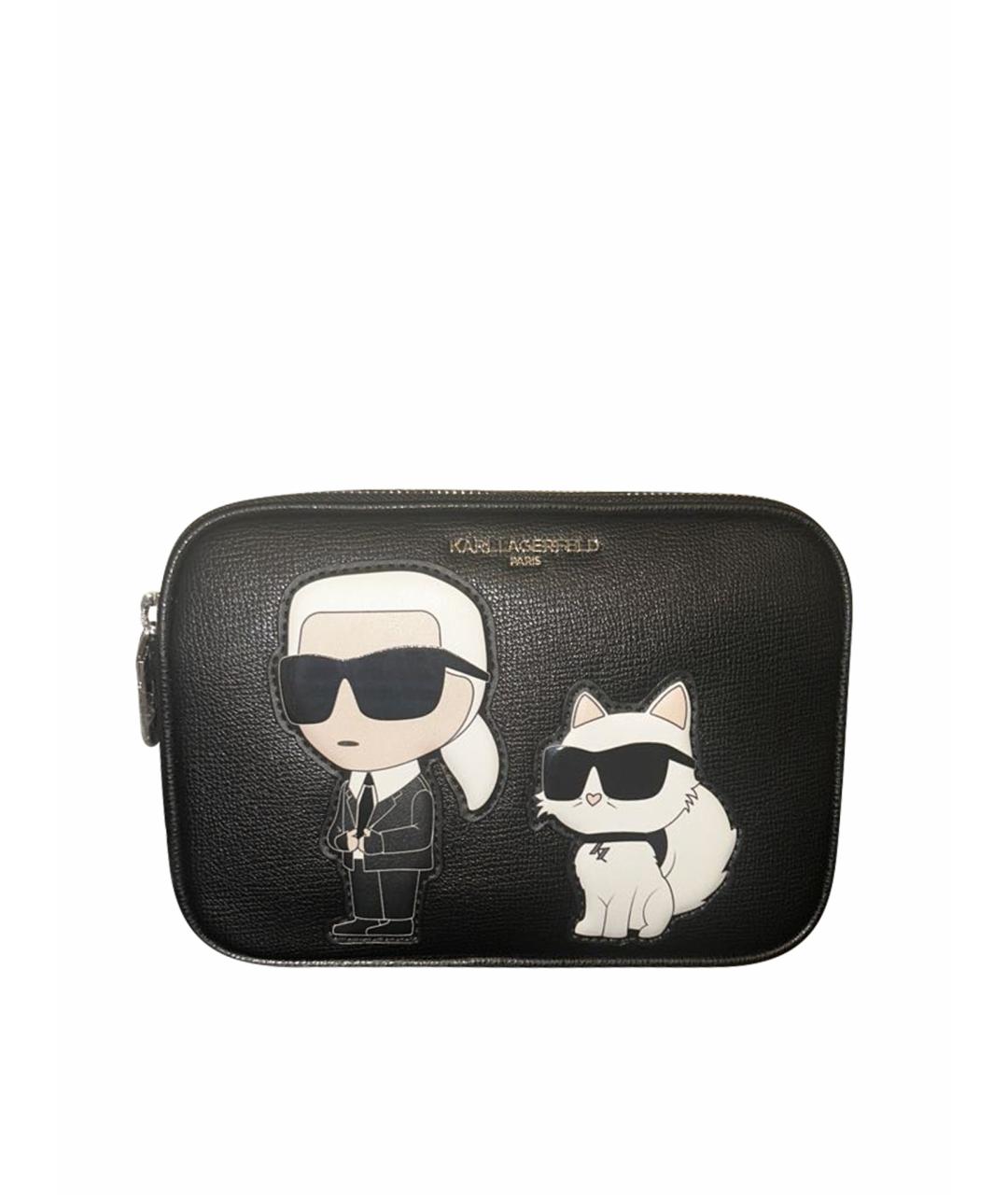 KARL LAGERFELD Черная сумка через плечо из искусственной кожи, фото 1