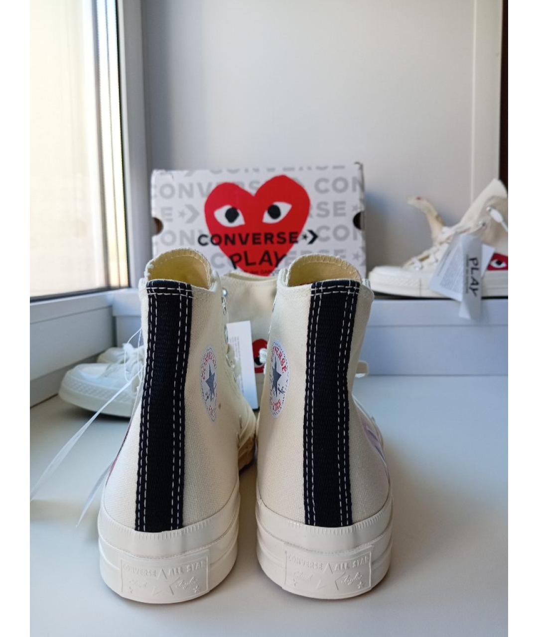 COMME DES GARÇONS PLAY Бежевые текстильные кеды, фото 4