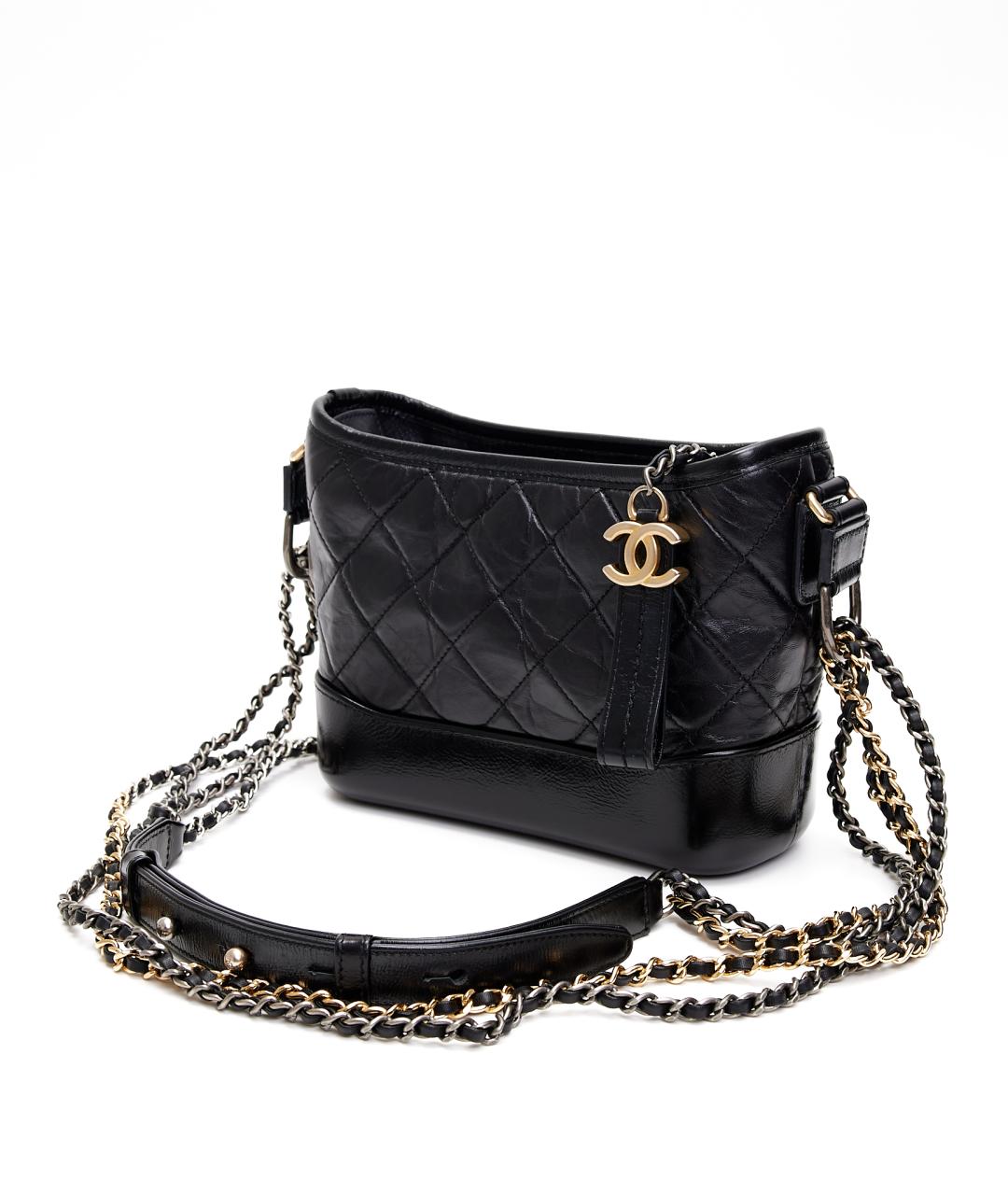 CHANEL Черная кожаная сумка через плечо, фото 4