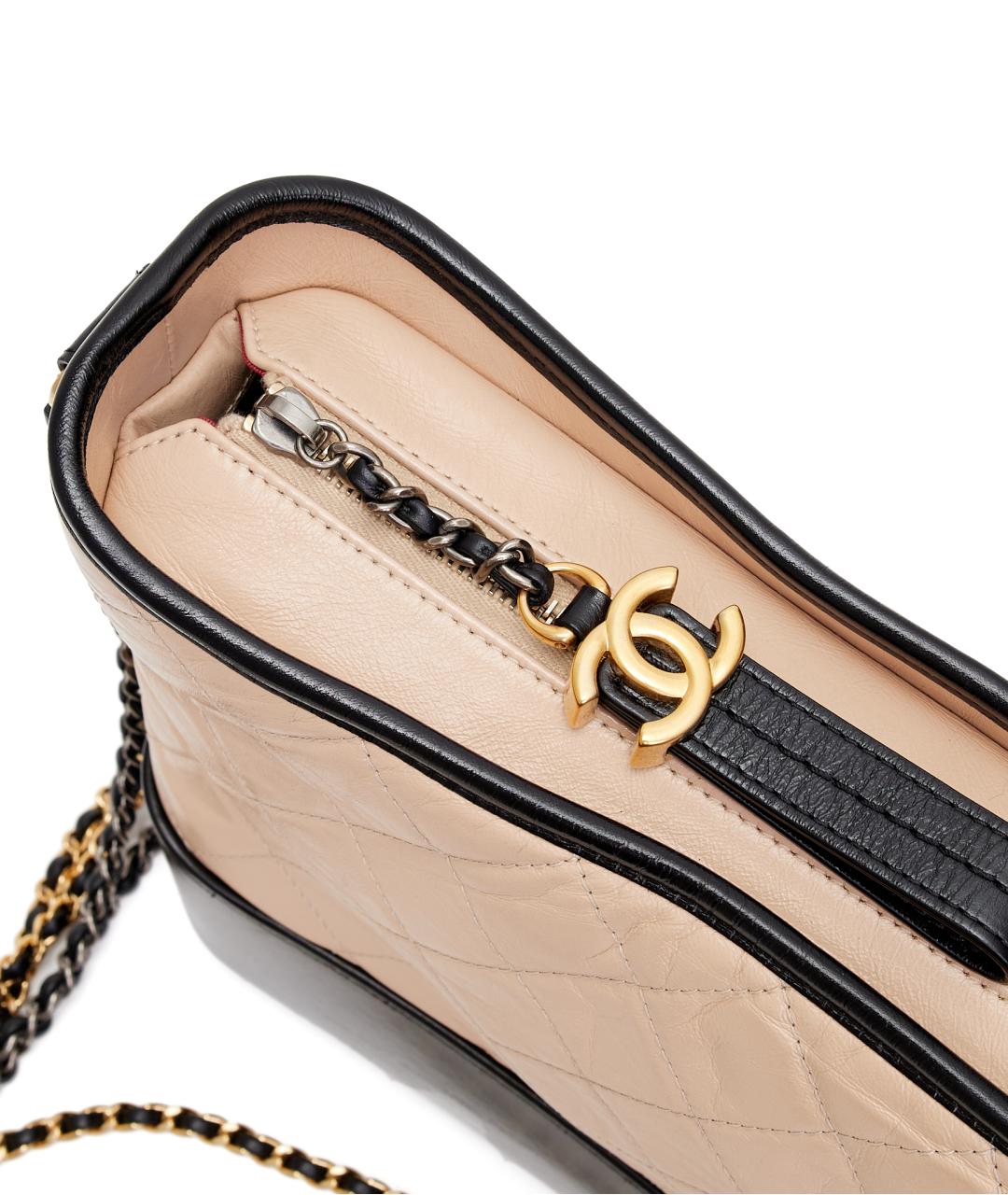 CHANEL Бежевая кожаная сумка через плечо, фото 6