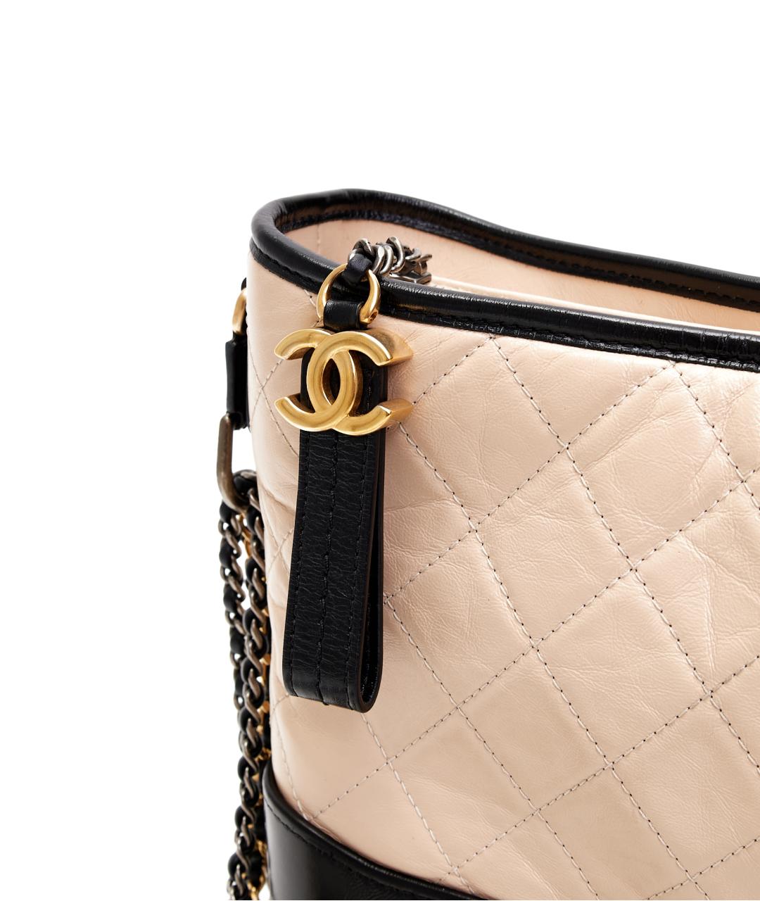 CHANEL Бежевая кожаная сумка через плечо, фото 5