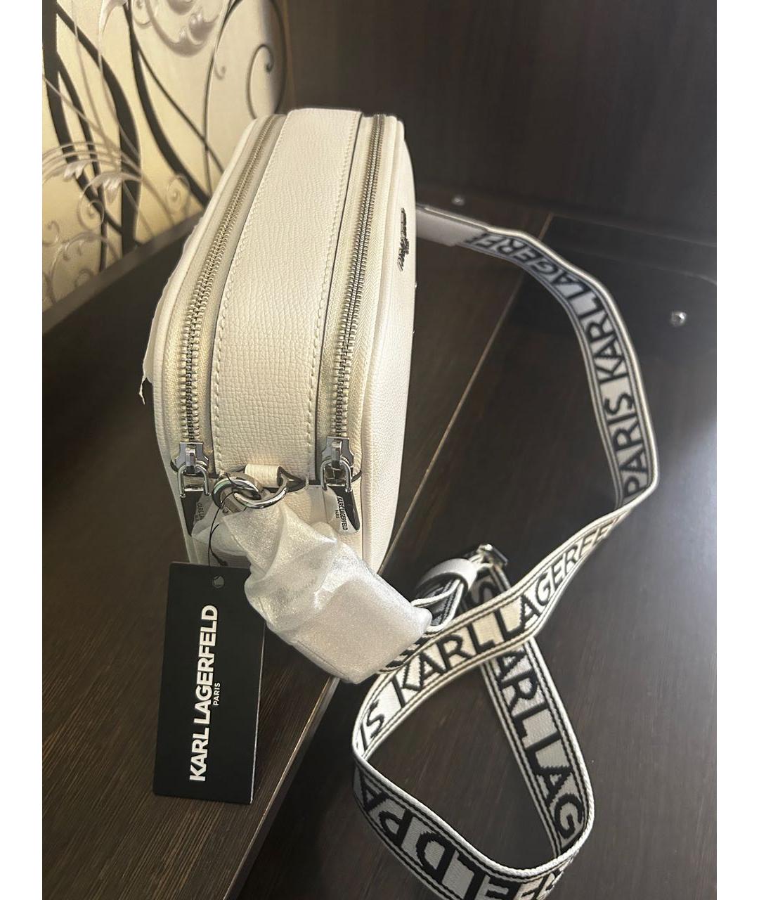 KARL LAGERFELD Белая сумка через плечо из искусственной кожи, фото 2