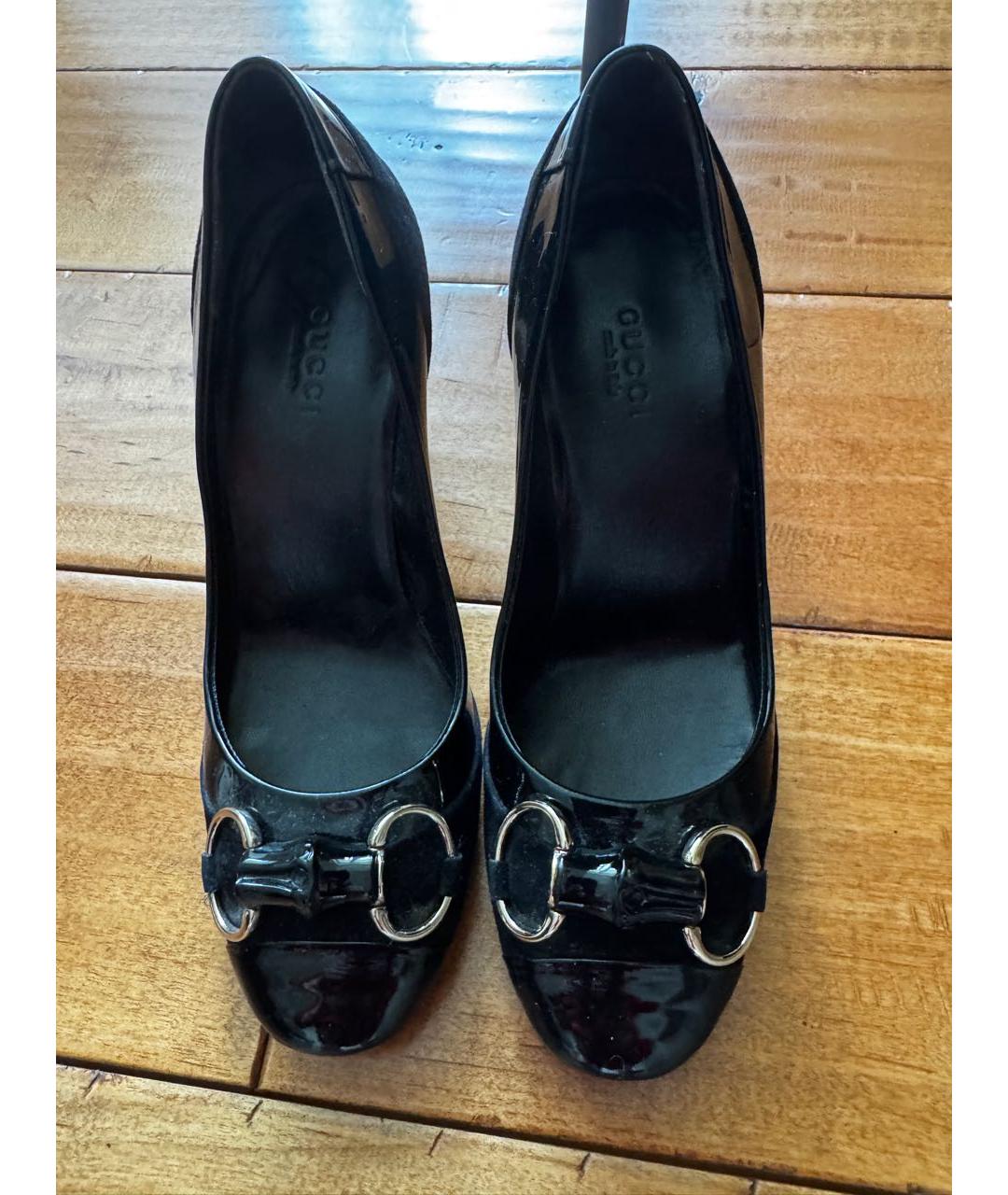 GUCCI Черные кожаные туфли, фото 2