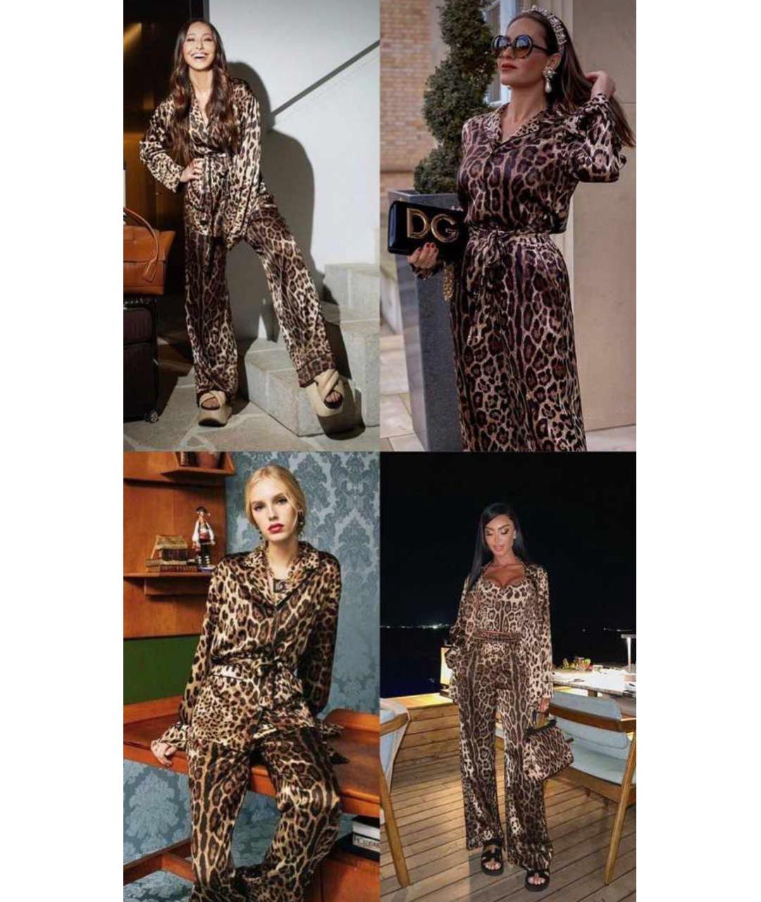 DOLCE&GABBANA Коричневый шелковый костюм с брюками, фото 6