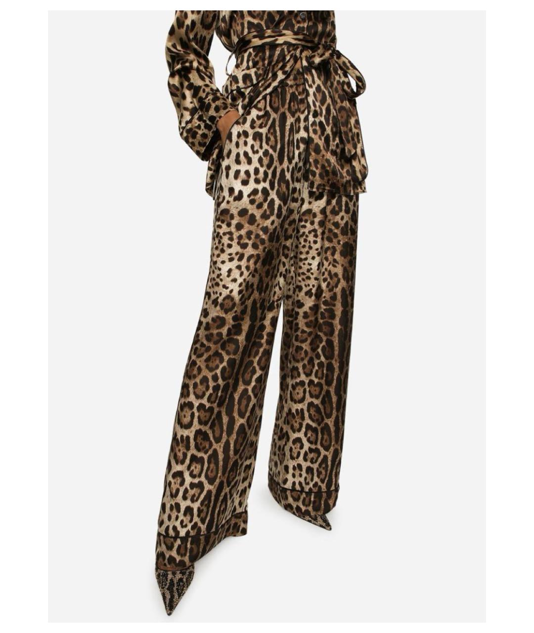 DOLCE&GABBANA Коричневый шелковый костюм с брюками, фото 4