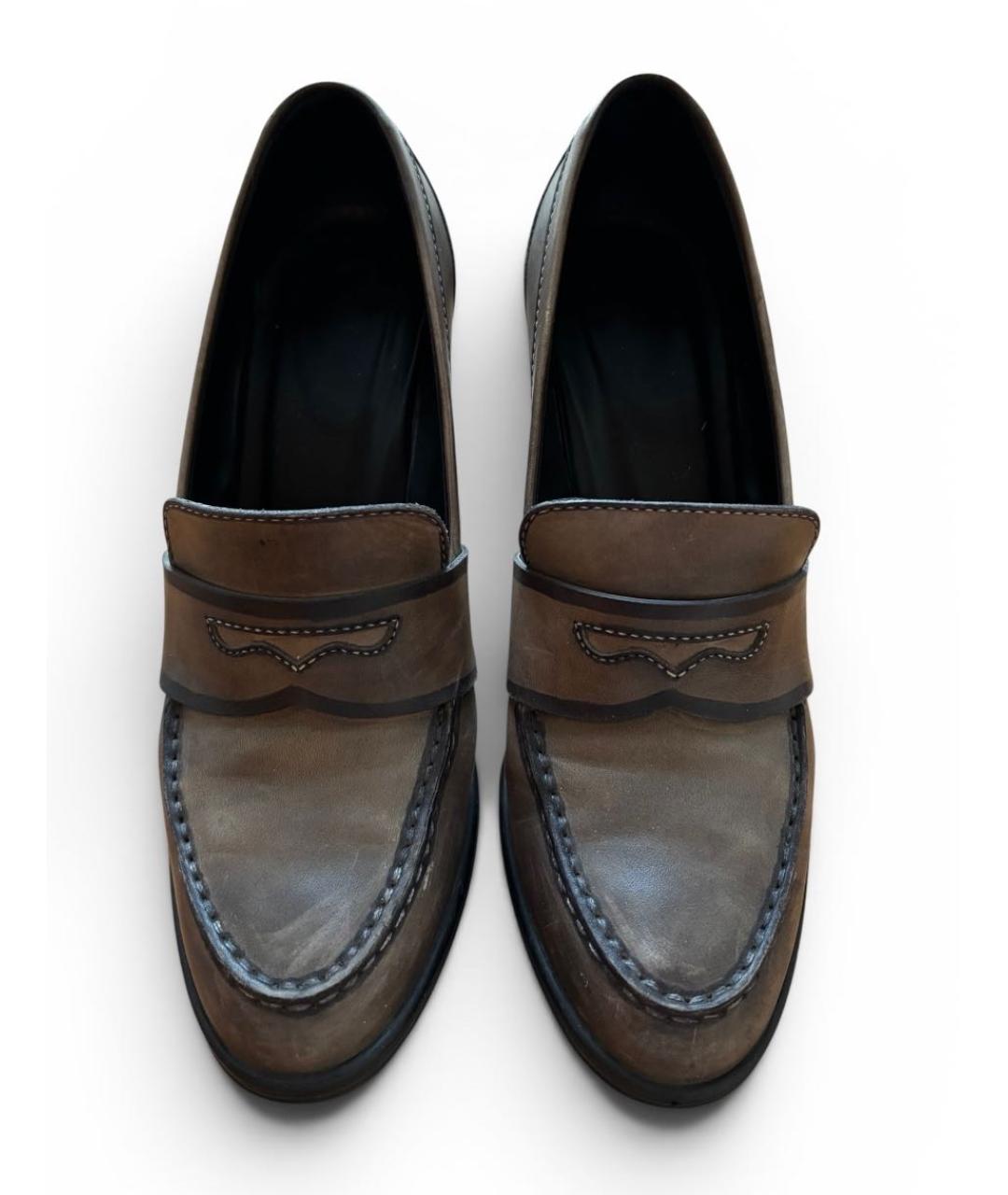 TOD'S Антрацитовые кожаные туфли, фото 2