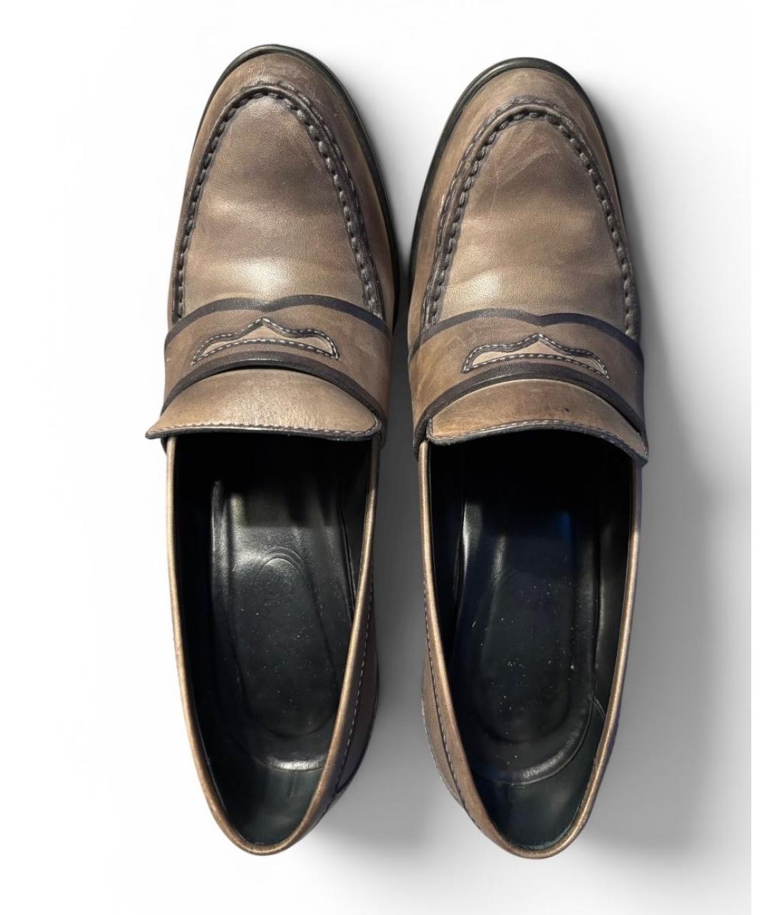 TOD'S Антрацитовые кожаные туфли, фото 3