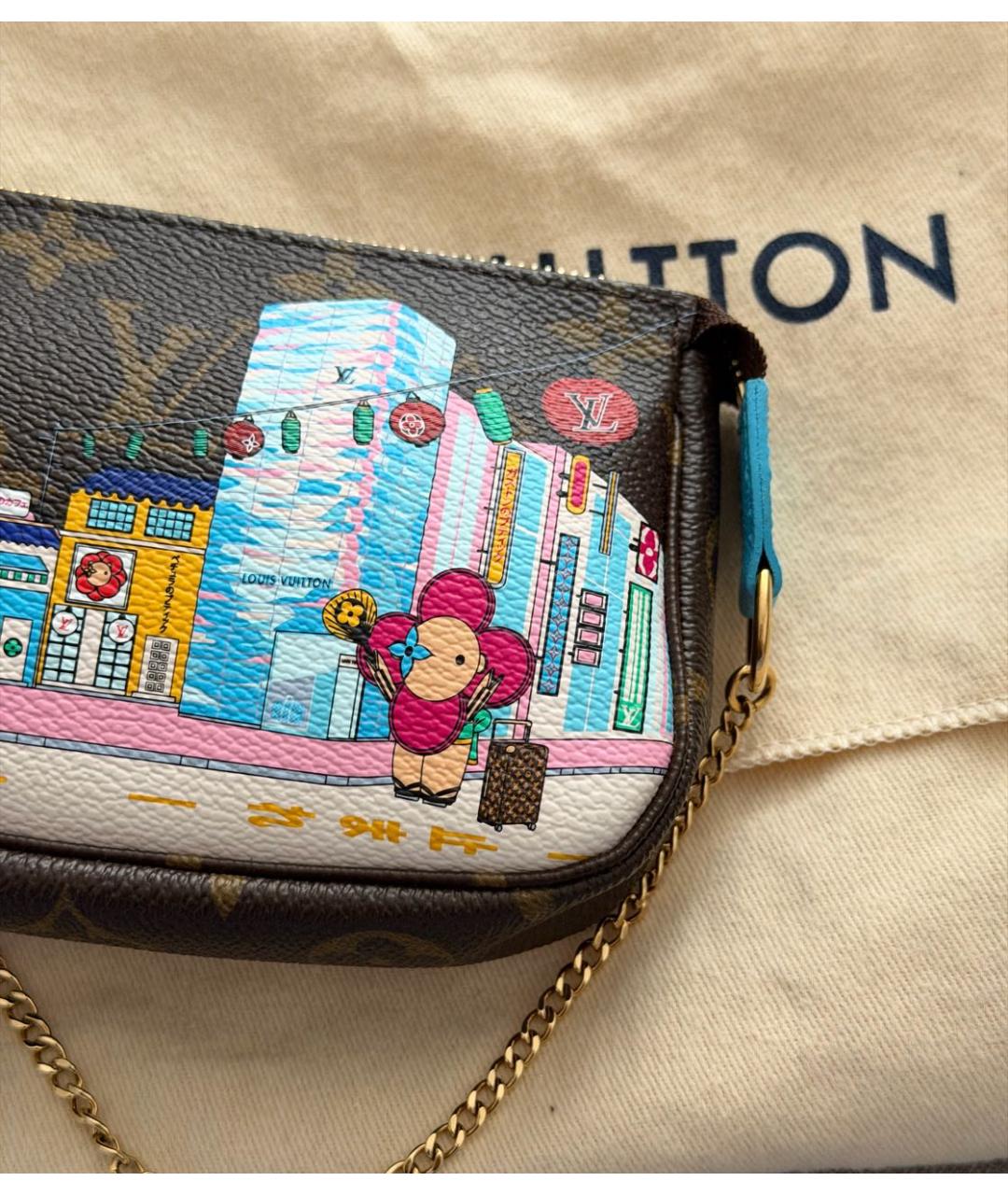 LOUIS VUITTON Коричневая канва сумка с короткими ручками, фото 7