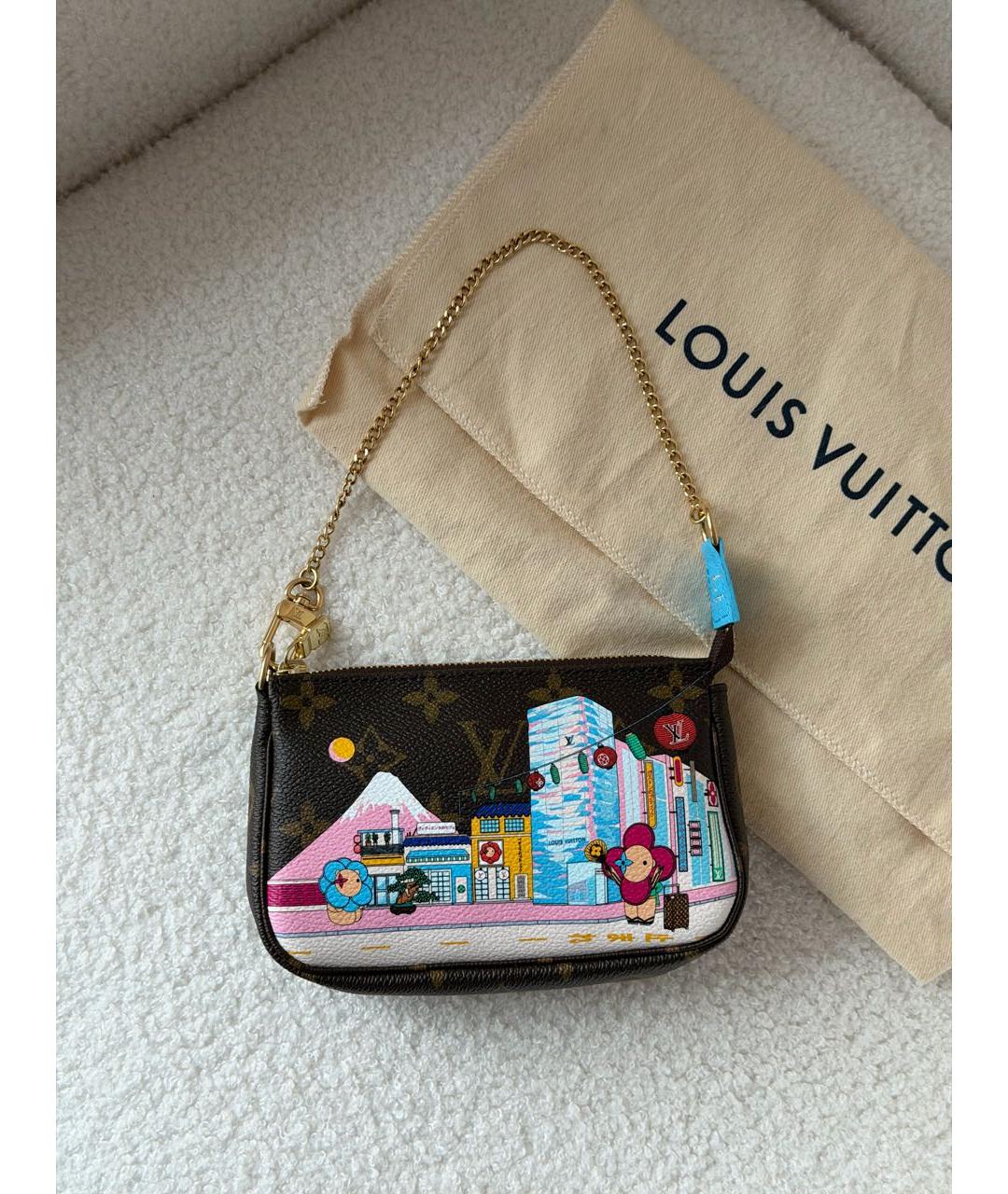 LOUIS VUITTON Коричневая канва сумка с короткими ручками, фото 9