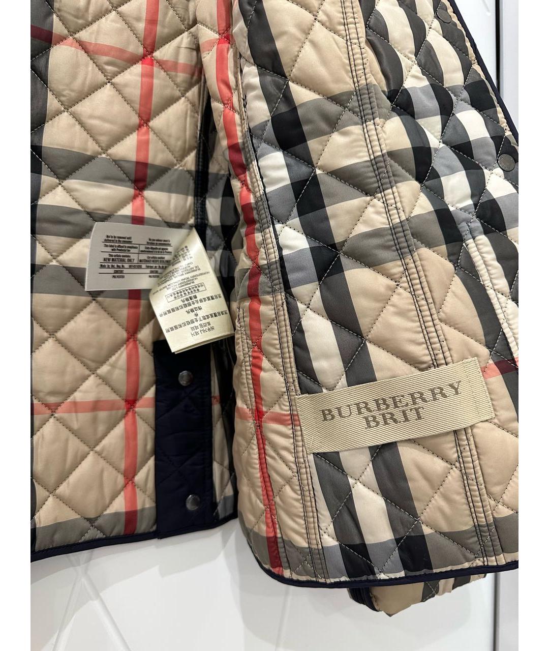 BURBERRY Темно-синяя полиамидовая куртка, фото 3