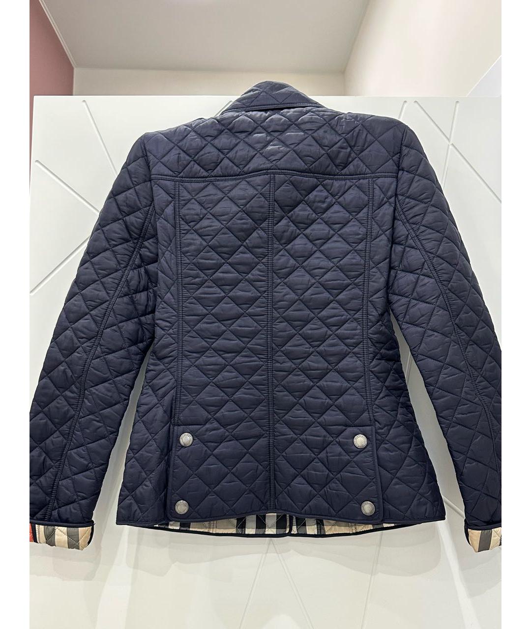 BURBERRY Темно-синяя полиамидовая куртка, фото 2