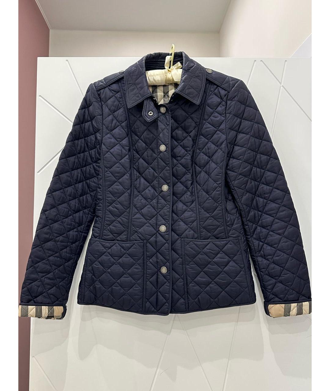 BURBERRY Темно-синяя полиамидовая куртка, фото 6