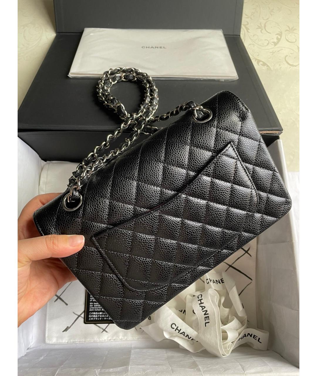 CHANEL Черная кожаная сумка через плечо, фото 3