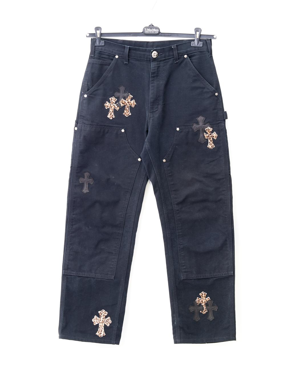 CHROME HEARTS Черные хлопковые прямые джинсы, фото 4