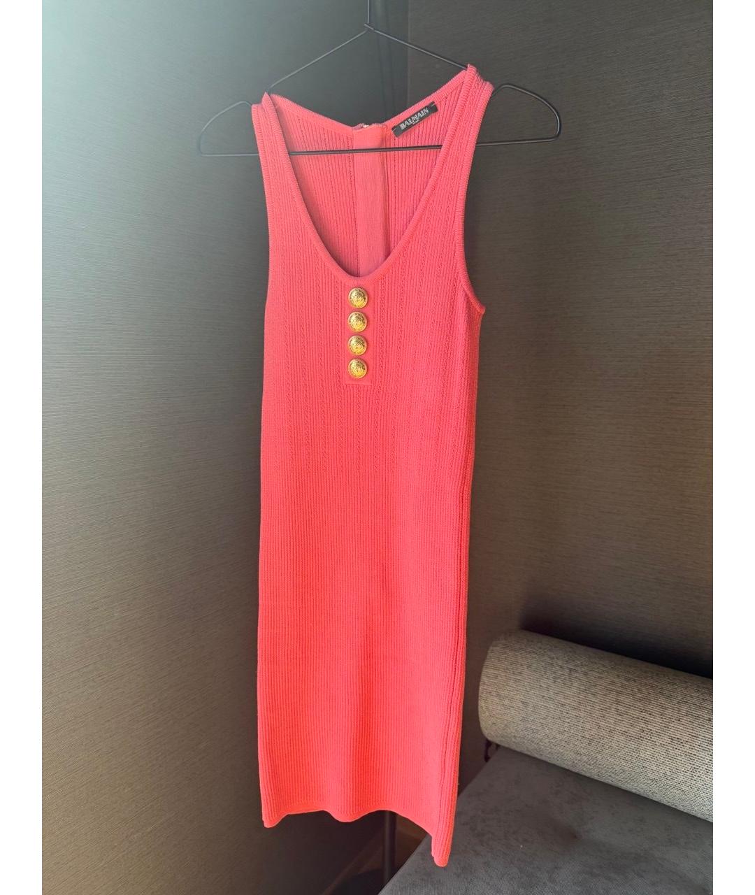 BALMAIN Розовое вискозное повседневное платье, фото 5