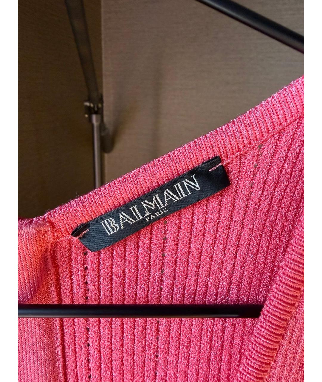 BALMAIN Розовое вискозное повседневное платье, фото 3