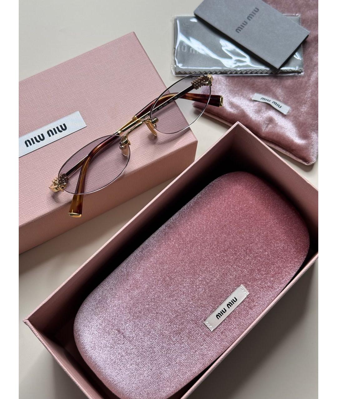 MIU MIU Металлические солнцезащитные очки, фото 4