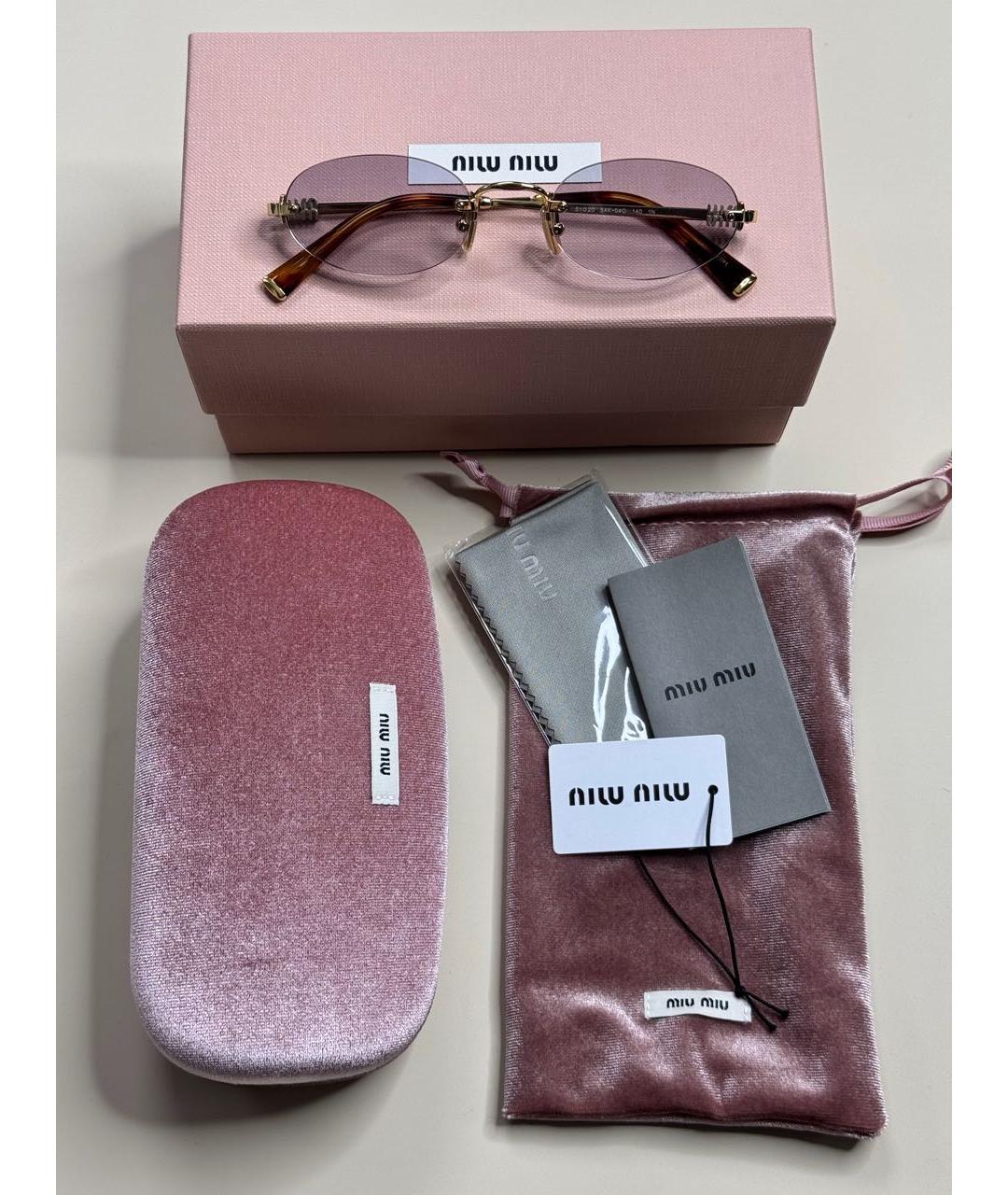 MIU MIU Металлические солнцезащитные очки, фото 3