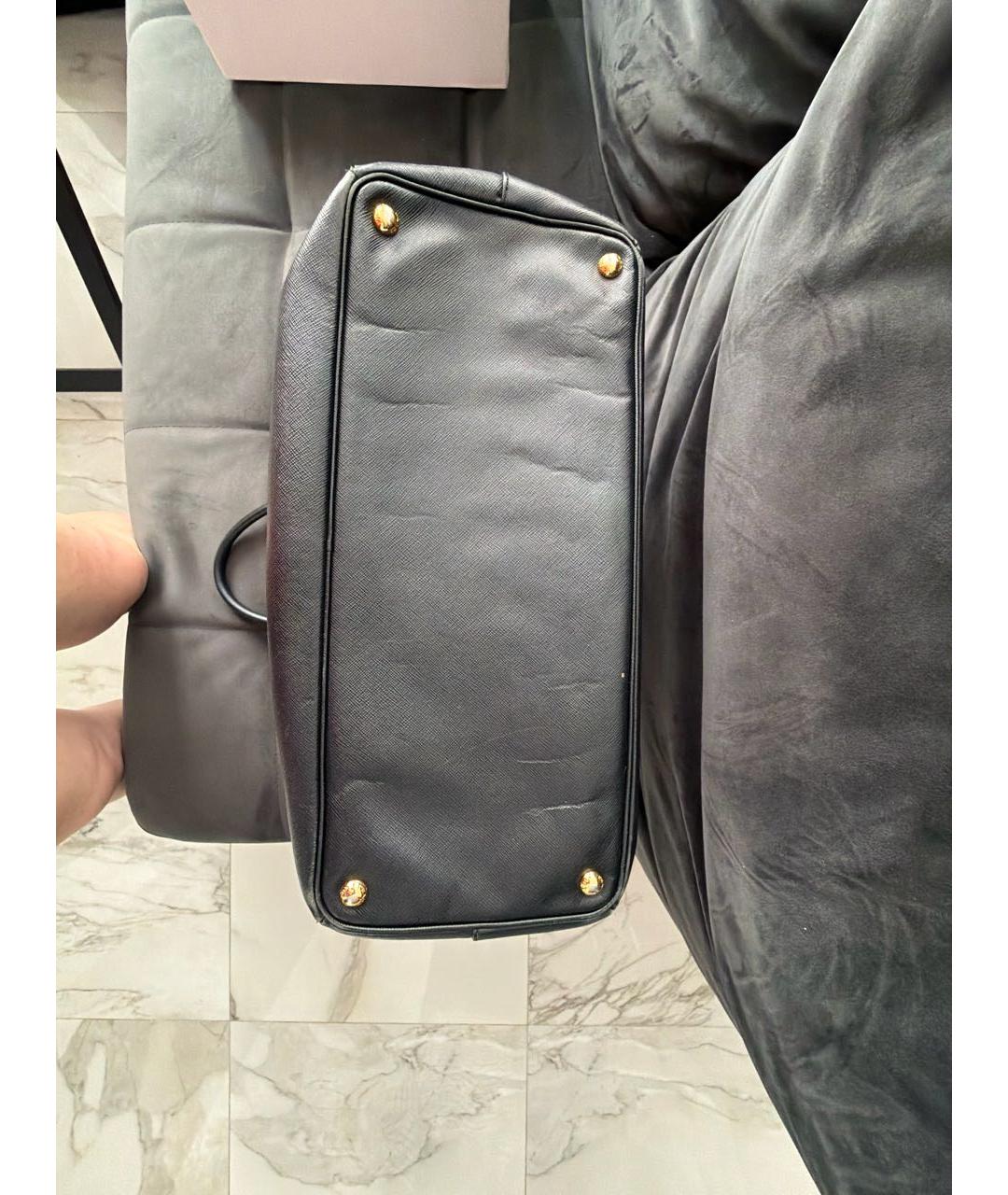 PRADA Черная кожаная сумка тоут, фото 5