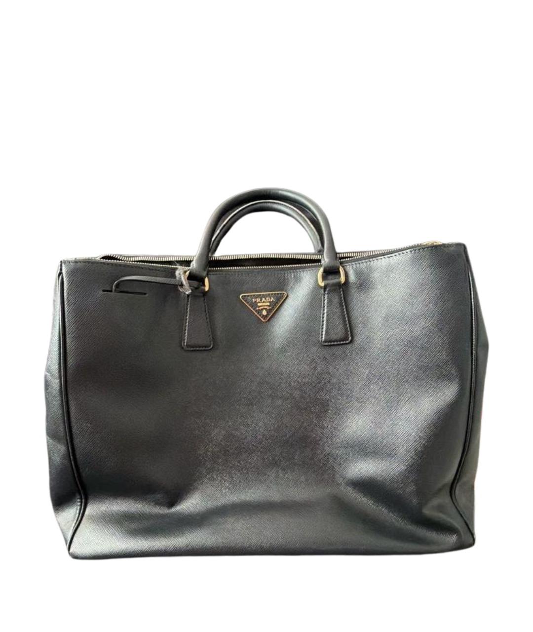 PRADA Черная кожаная сумка тоут, фото 1