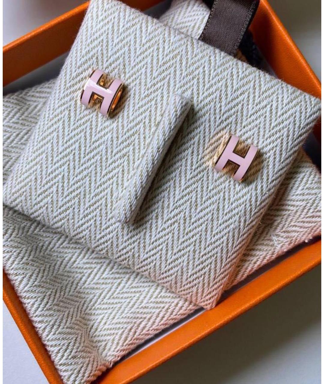 HERMES Розовые серьги, фото 2