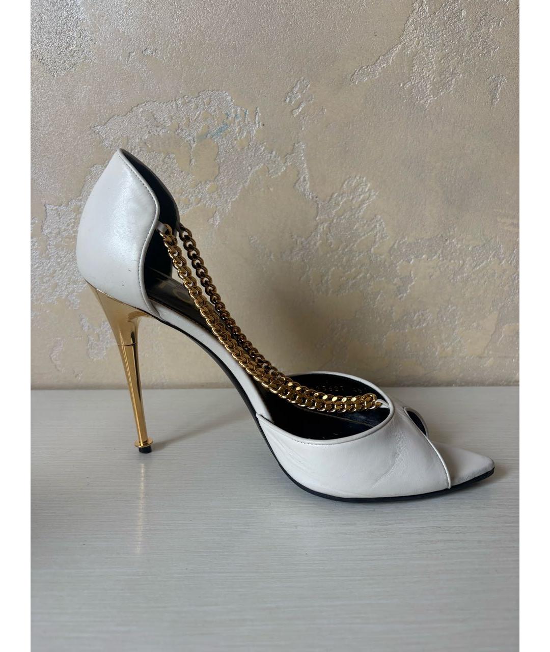 TOM FORD Белые кожаные босоножки, фото 8