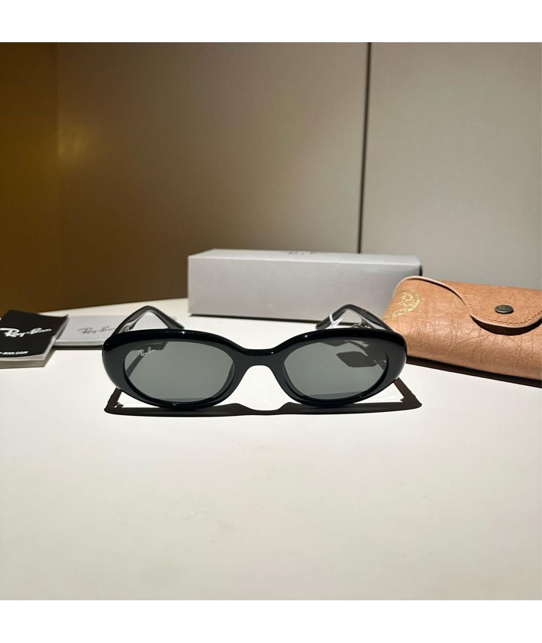 RAY BAN Черные пластиковые солнцезащитные очки, фото 6