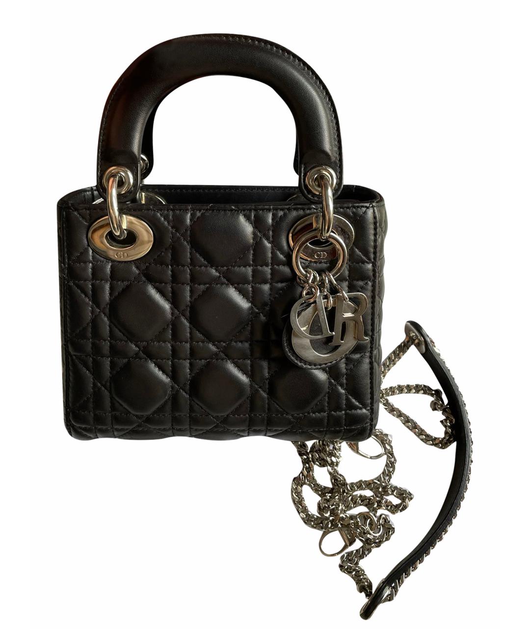 CHRISTIAN DIOR Черная кожаная сумка тоут, фото 1