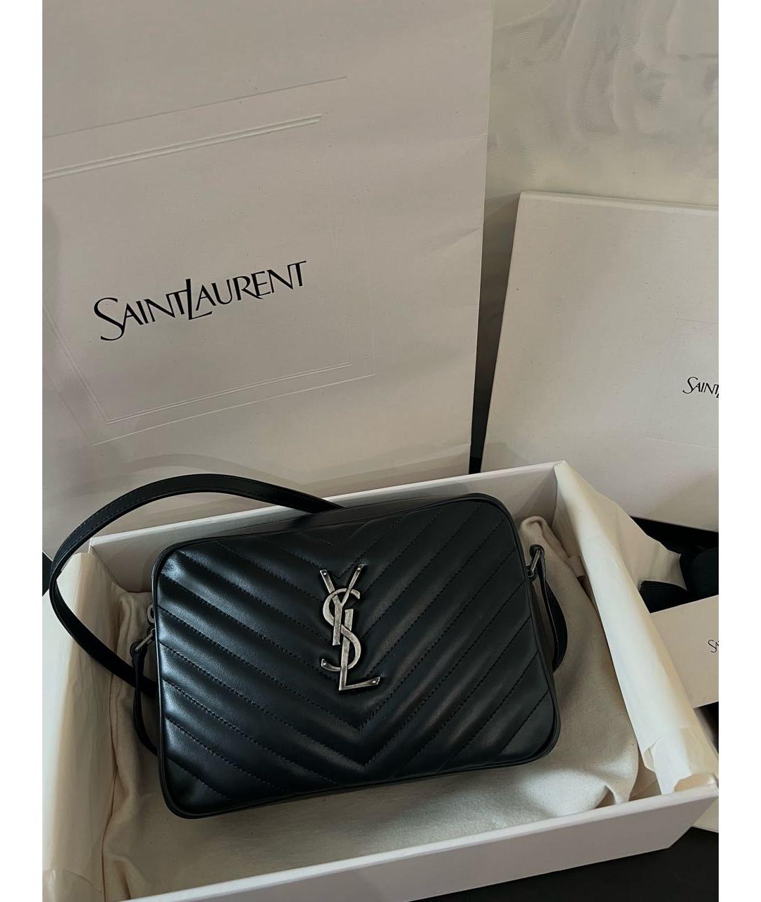 SAINT LAURENT Черная кожаная сумка через плечо, фото 4